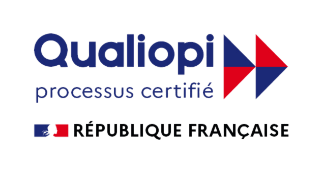 Logo Qualiopi processus certifié, République française